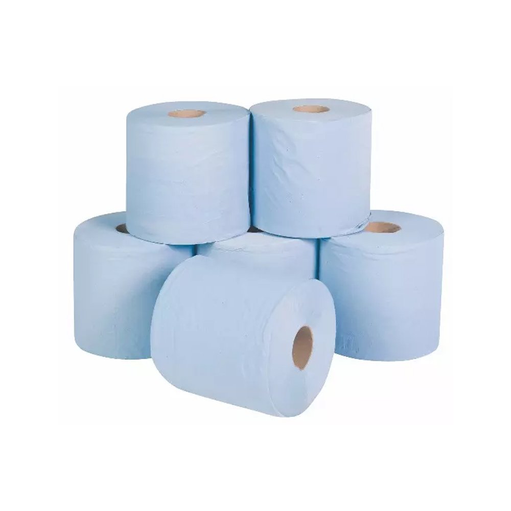 Two Ply Centre Feed Rolls - Blue