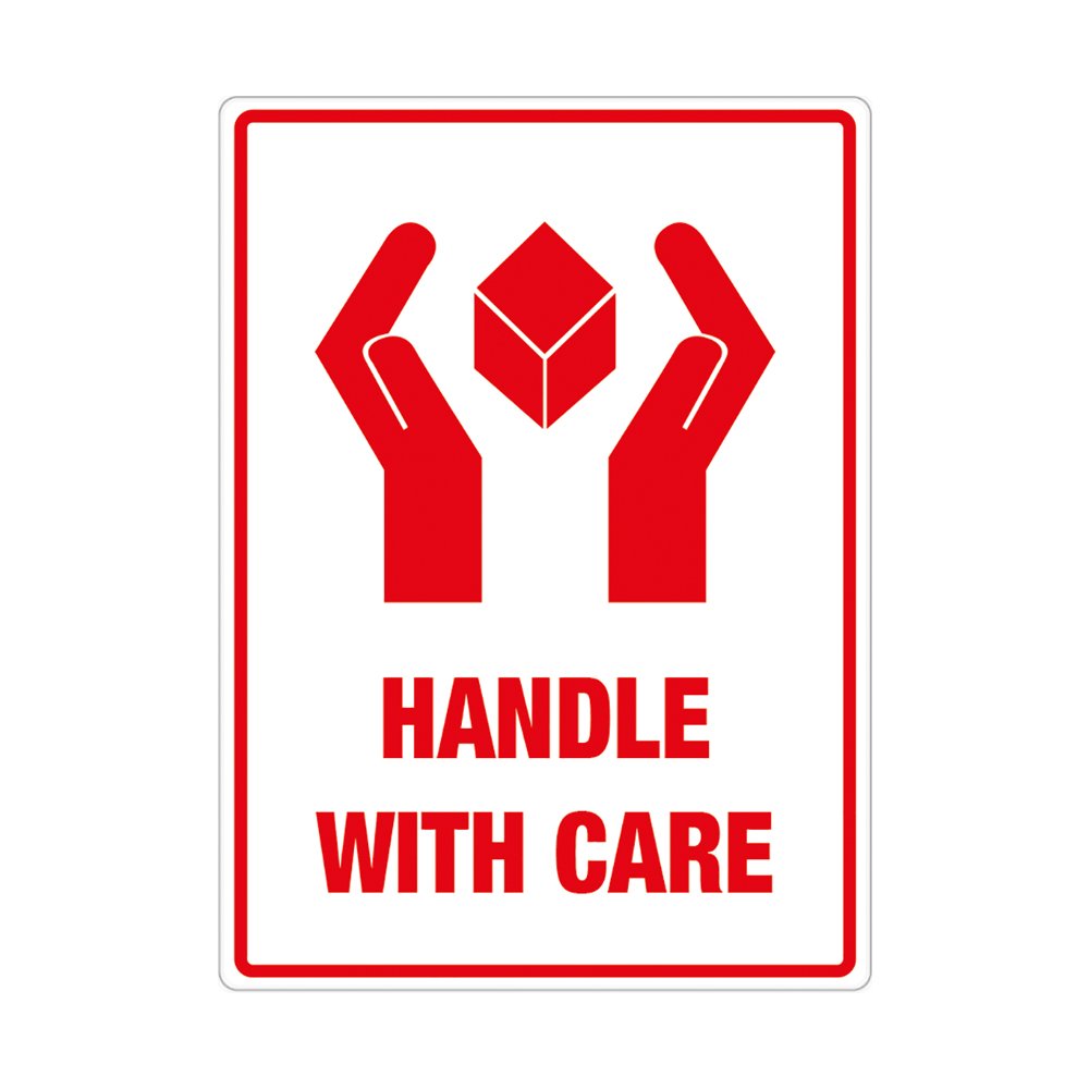 Transpal HANDLE WITH CARE Labels, 108 x 79mm