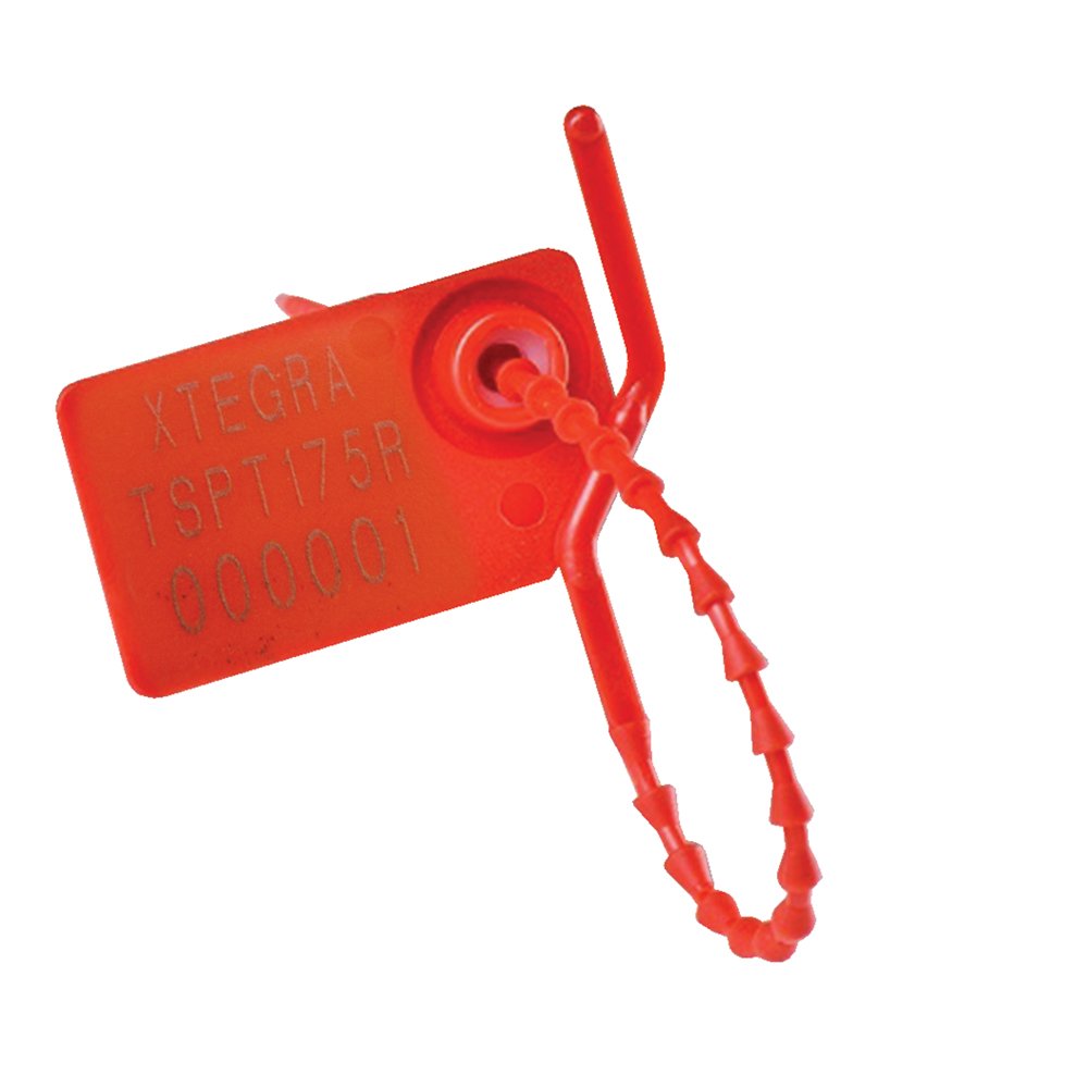 Tegracheck Knurled Tail Security Seals - 175mm red