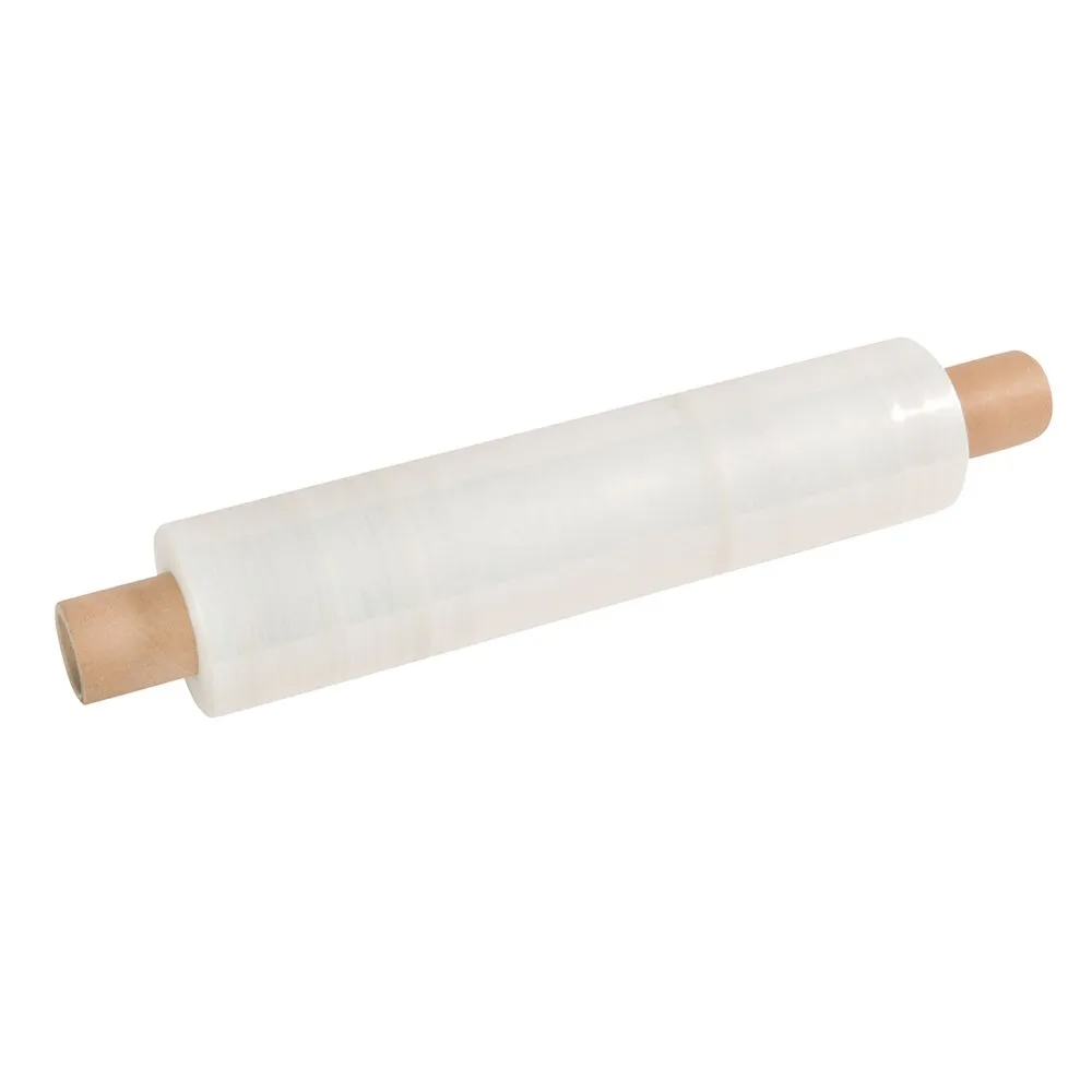 Hand Pallet Wrap 400mm 5mu Pre-Stretched Extended Core - Clear